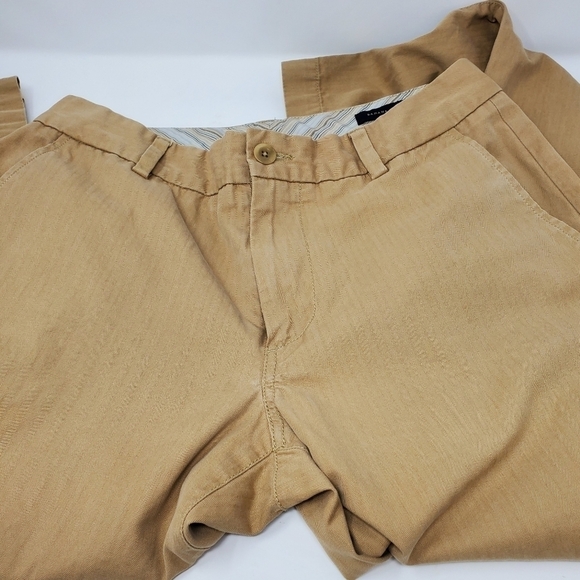 BANANA REPUBLIC CAMEL TAN KHAKIS CASUAL 100% COTTON PANTS MEN SIZE 32 X 24 - Picture 7 of 11